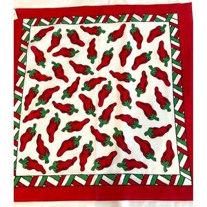 Red Hot Chili Jalapeno Pepper Cowboy Bandana Scarf Handkerchief Western NWT VTG